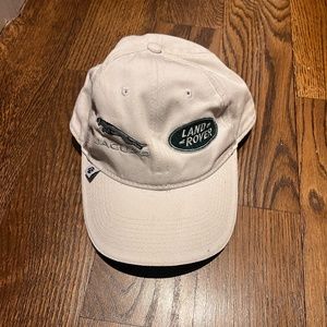 White Baseball Cap with Land Rover and Jaguar